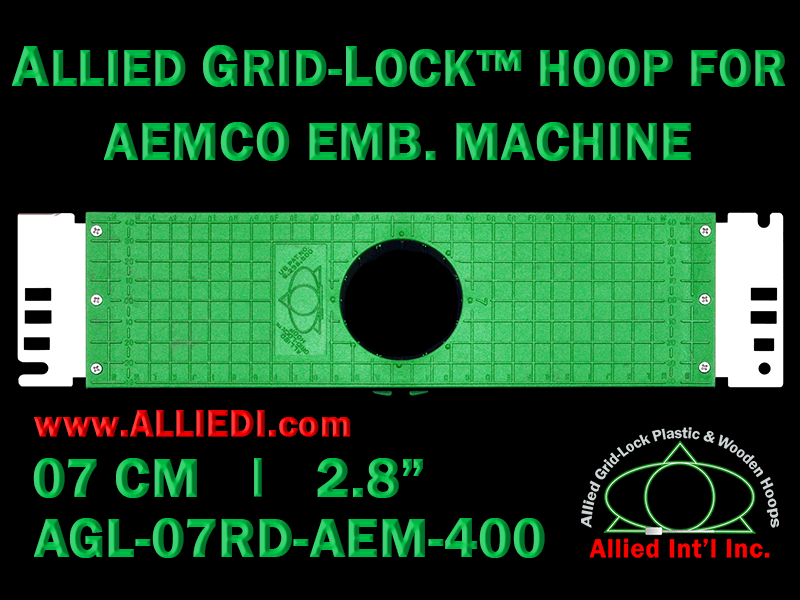 7 cm (2.8 inch) Round Allied Grid-Lock Plastic Embroidery Hoop - Aemco 400