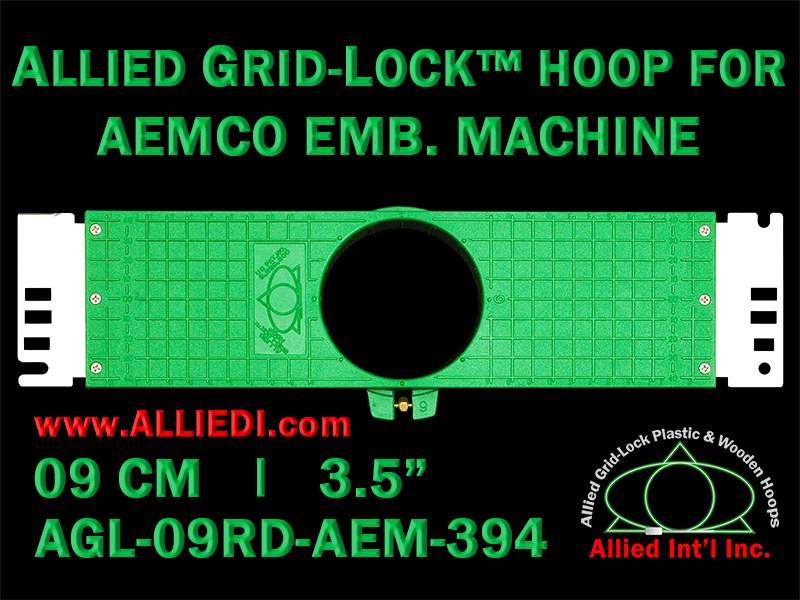 9 cm (3.5 inch) Round Allied Grid-Lock Plastic Embroidery Hoop - Aemco 394