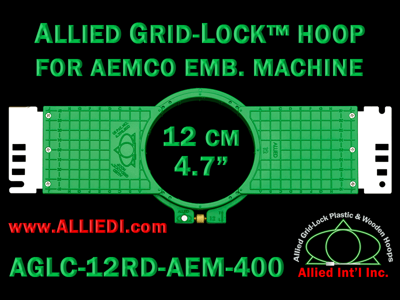 12 cm (4.7 inch) Round Allied Grid-Lock (New Design) Plastic Embroidery Hoop - Aemco 400