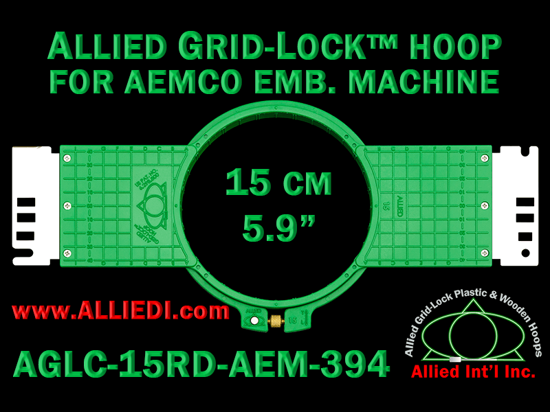 15 cm (5.9 inch) Round Allied Grid-Lock (New Design) Plastic Embroidery Hoop - Aemco 394