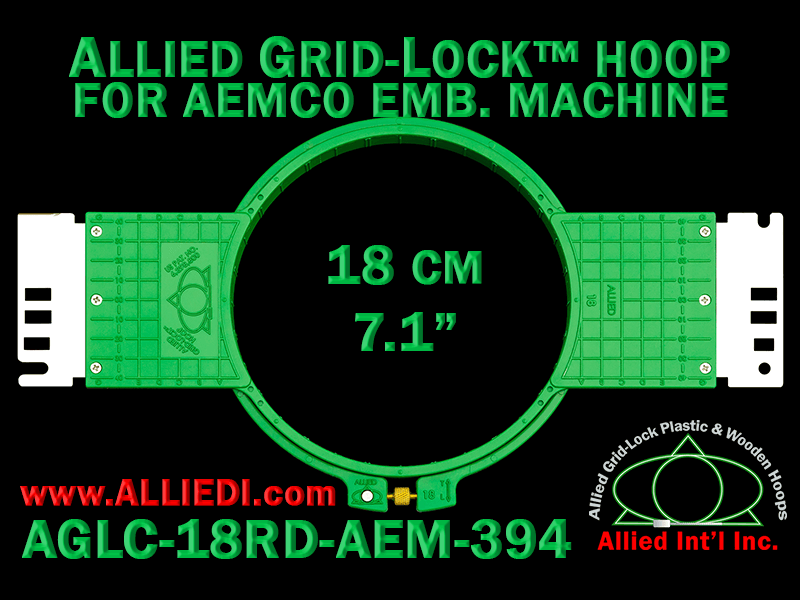 18 cm (7.1 inch) Round Allied Grid-Lock (New Design) Plastic Embroidery Hoop - Aemco 394