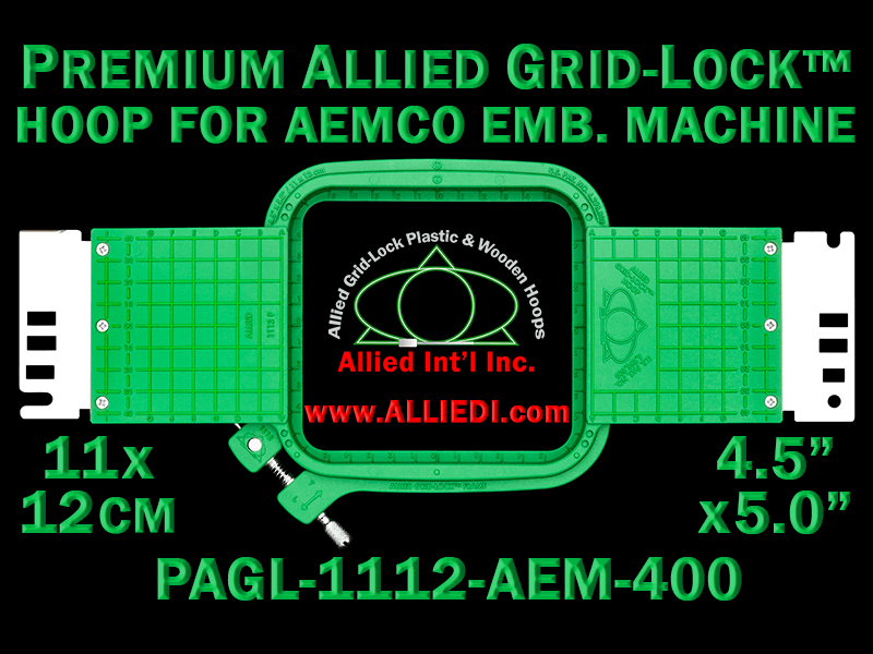 11 x 12 cm (4.5 x 5 inch) Rectangular Premium Allied Grid-Lock Plastic Embroidery Hoop - Aemco 400