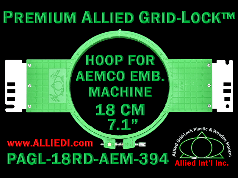 18 cm (7.1 inch) Round Premium Allied Grid-Lock Plastic Embroidery Hoop - Aemco 394