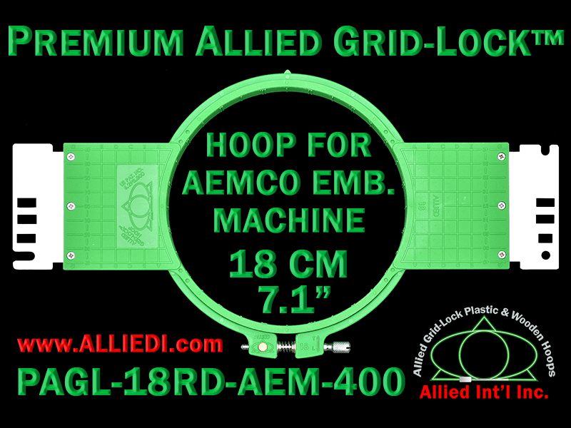 18 cm (7.1 inch) Round Premium Allied Grid-Lock Plastic Embroidery Hoop - Aemco 400