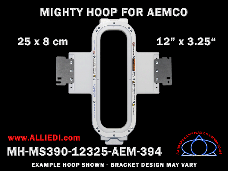 Aemco 12 x 3.25 inch (30 x 8 cm) Vertical Rectangular Magnetic Mighty Hoop for 400 mm Sew Field / Arm Spacing