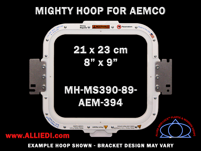 Aemco 8 x 9 inch (21 x 23 cm) Rectangular Magnetic Mighty Hoop for 400 mm Sew Field / Arm Spacing