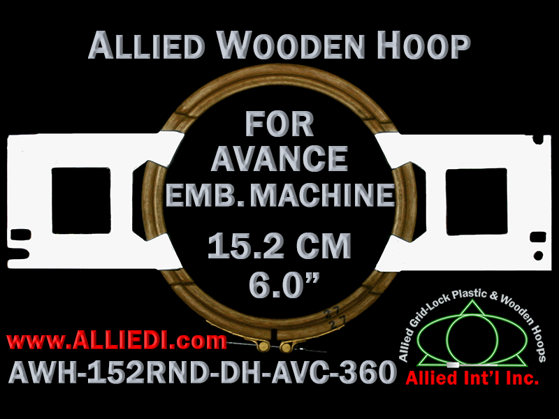 Avance 15.2 cm (6.0 inch) Round Allied Wooden Embroidery Hoop