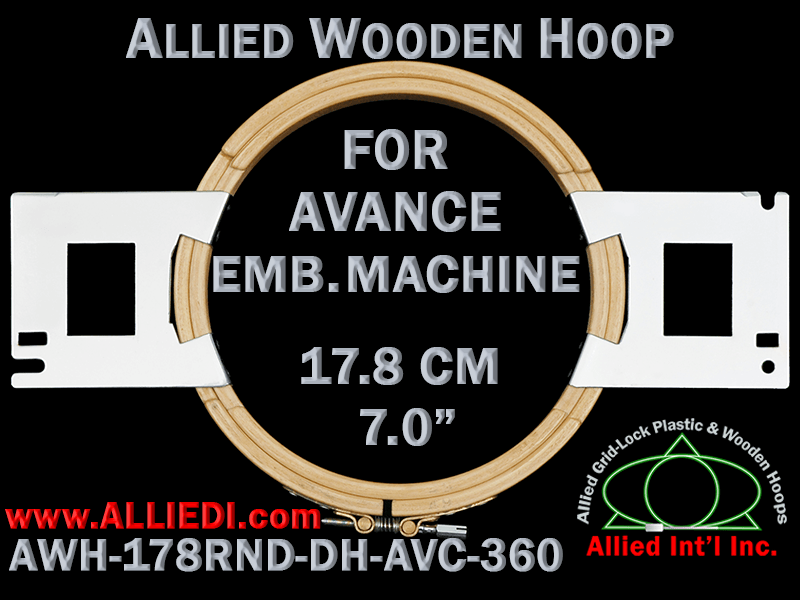 Avance 17.8 cm (7.0 inch) Round Allied Wooden Embroidery Hoop