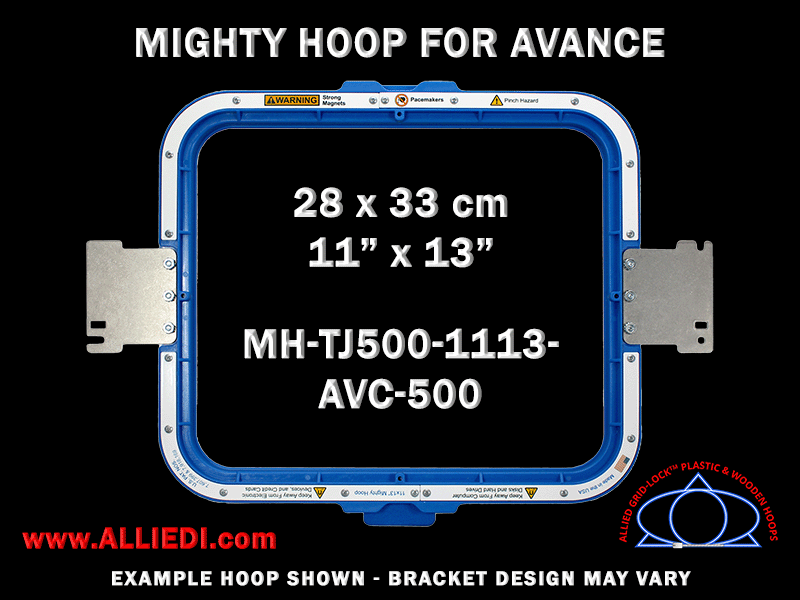 Avance 11 x 13 inch (28 x 33 cm) Rectangular Magnetic Mighty Hoop for 500 mm Sew Field / Arm Spacing