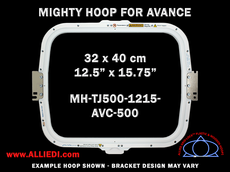 Avance 12.5 x 15.75 inch (32 x 40 cm) Rectangular Magnetic Mighty Hoop for 500 mm Sew Field / Arm Spacing