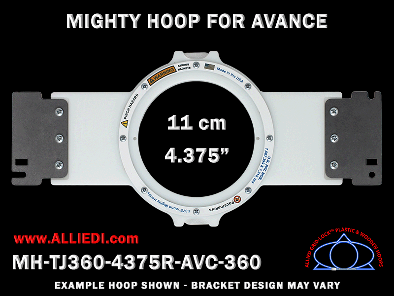 Avance 4.375 inch (11 cm) Round Magnetic Mighty Hoop for 360 mm Sew Field / Arm Spacing