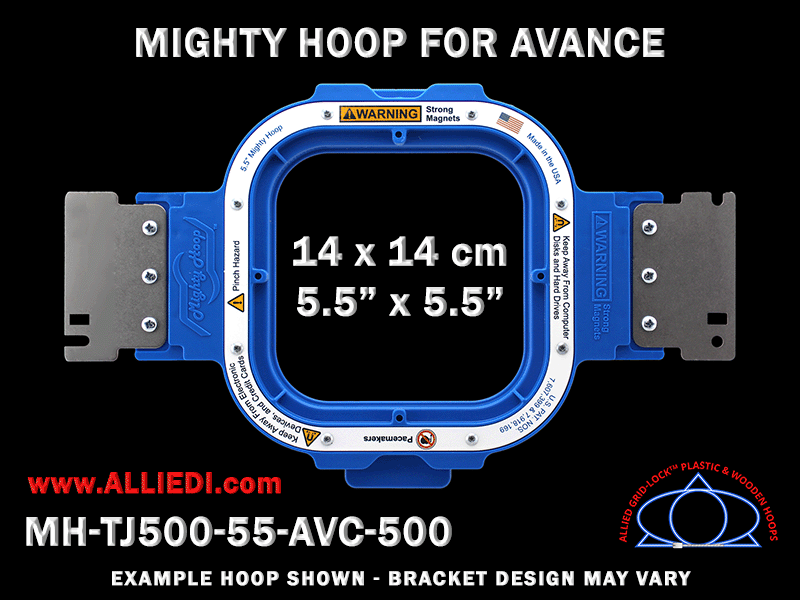 Avance 5.5 x 5.5 inch (14 x 14 cm) Square Magnetic Mighty Hoop for 500 mm Sew Field / Arm Spacing