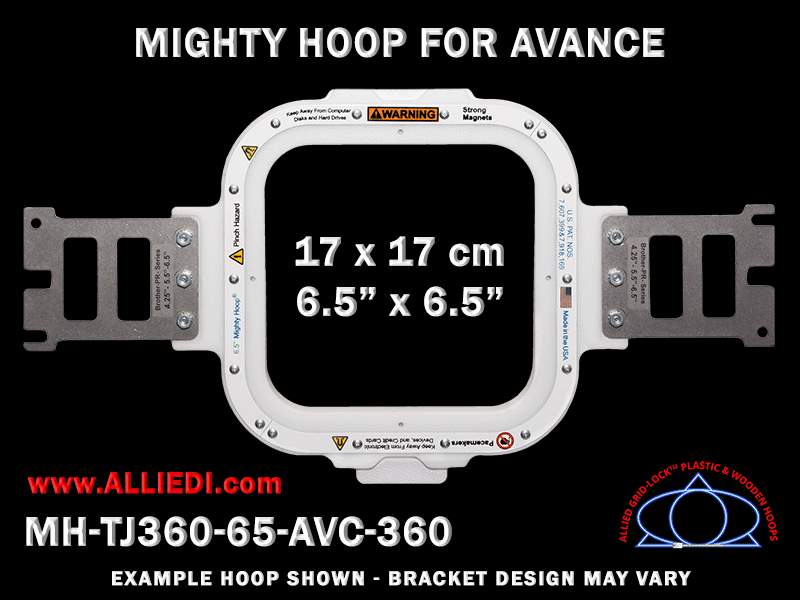 Avance 6.5 x 6.5 inch (17 x 17 cm) Square Magnetic Mighty Hoop for 360 mm Sew Field / Arm Spacing