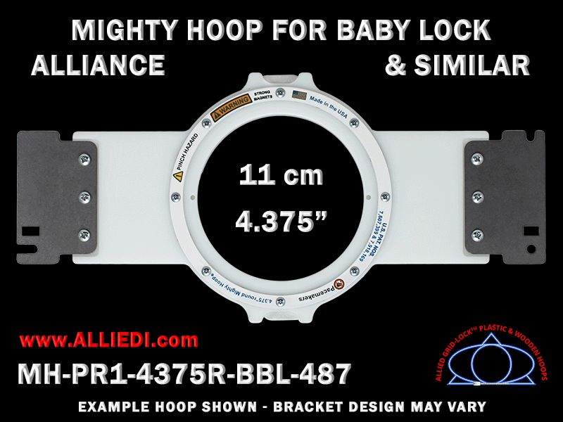 Baby Lock Alliance Single-Needle 4.375 inch (11 cm) Round Magnetic Mighty Hoop