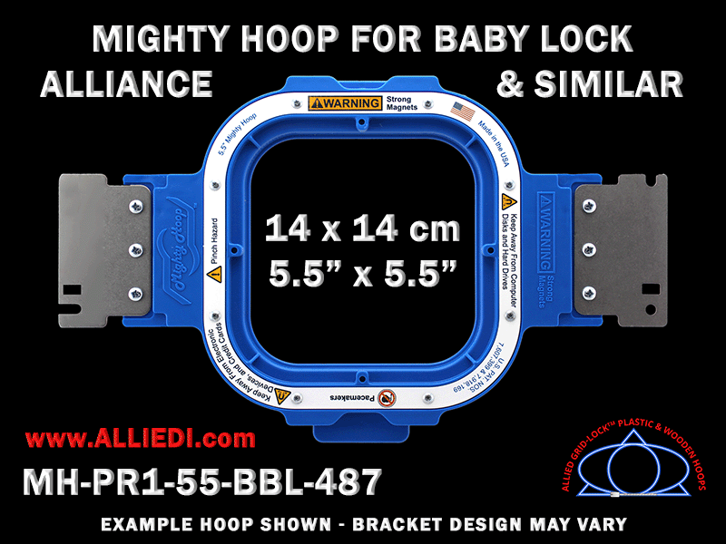 Baby Lock Alliance Single-Needle 5.5 x 5.5 inch (14 x 14 cm) Square Magnetic Mighty Hoop