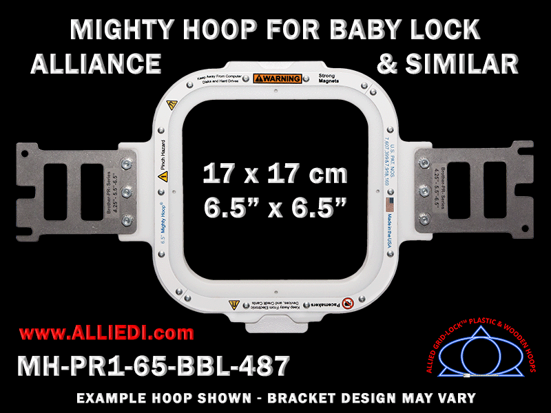 Baby Lock Alliance Single-Needle 6.5 x 6.5 inch (17 x 17 cm) Square Magnetic Mighty Hoop