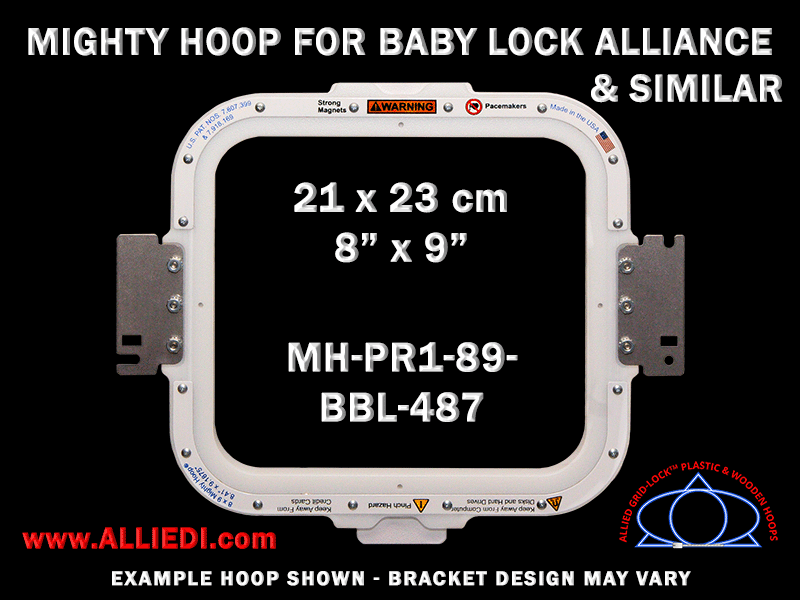 Baby Lock Alliance Single-Needle 8 x 9 inch (21 x 23 cm) Rectangular Magnetic Mighty Hoop