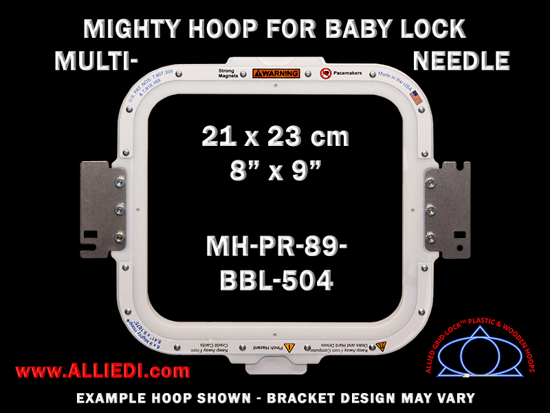 Baby Lock Multi-Needle 8 x 9 inch (21 x 23 cm) Rectangular Magnetic Mighty Hoop