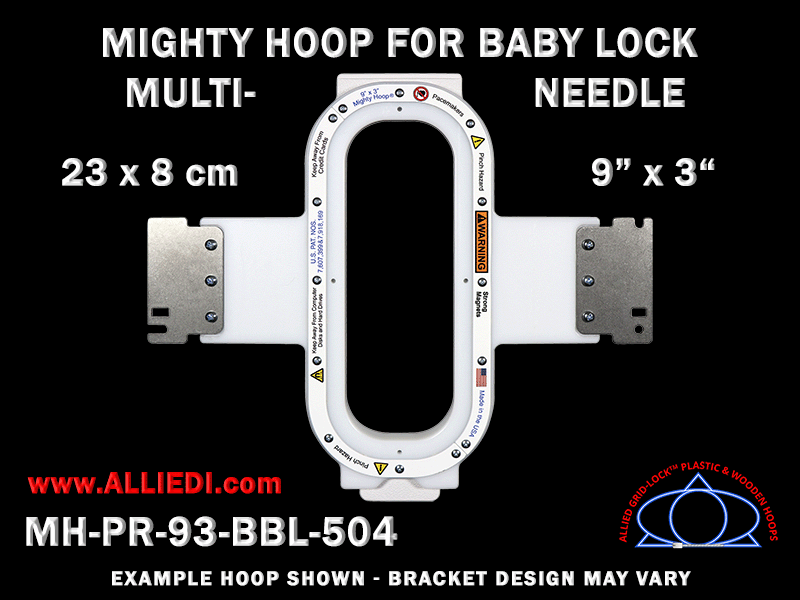 Baby Lock Multi-Needle 9 x 3 inch (23 x 8 cm) Vertical Rectangular Magnetic Mighty Hoop