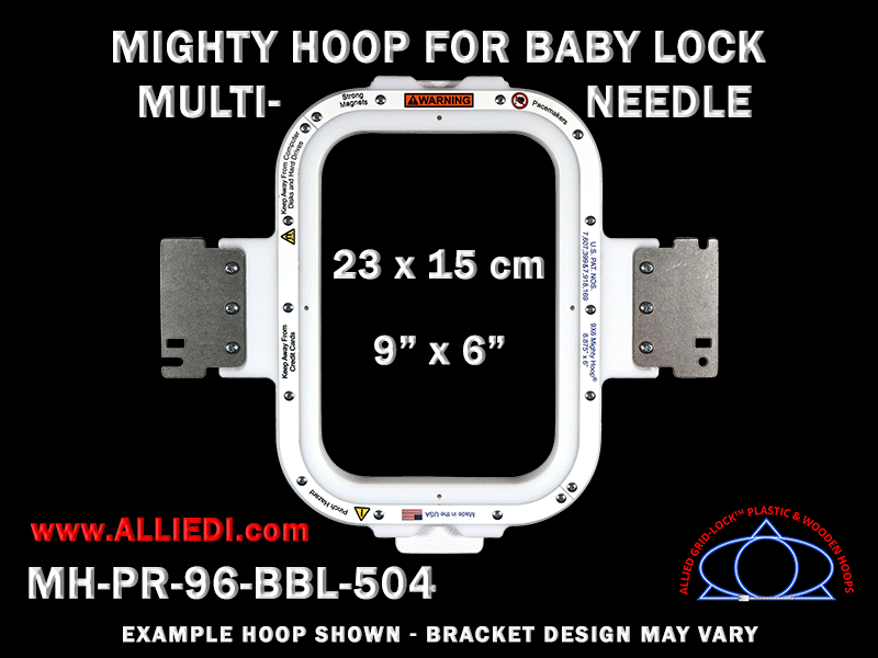 Baby Lock Multi-Needle 9 x 6 inch (23 x 15 cm) Vertical Rectangular Magnetic Mighty Hoop