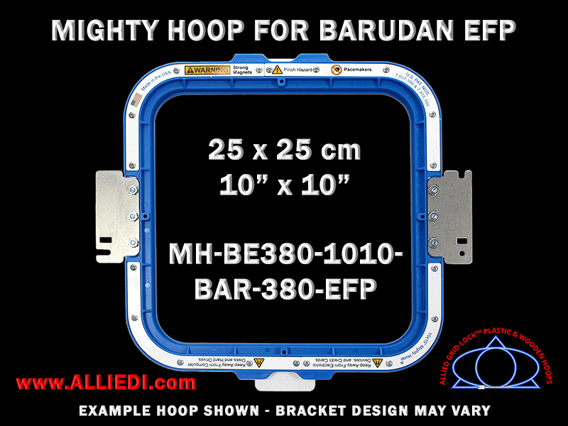 Barudan 10 x 10 inch (25 x 25 cm) Square Magnetic Mighty Hoop for 380 mm Sew Field / Arm Spacing EFP Type