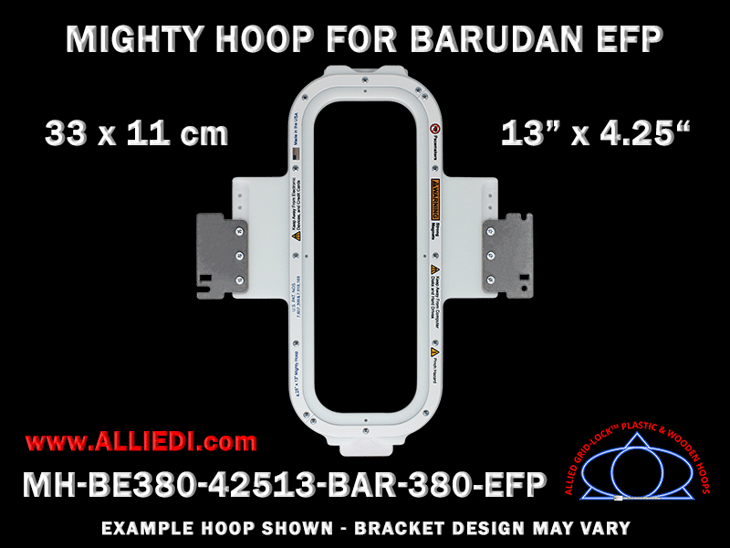 Barudan 13 x 4.25 inch (33 x 11 cm) Vertical Rectangular Magnetic Mighty Hoop for 380 mm Sew Field / Arm Spacing EFP Type