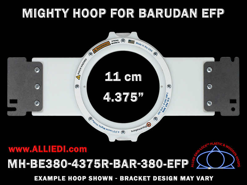 Barudan 4.375 inch (11 cm) Round Magnetic Mighty Hoop for 380 mm Sew Field / Arm Spacing EFP Type