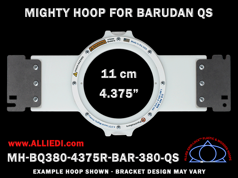 Barudan 4.375 inch (11 cm) Round Magnetic Mighty Hoop for 380 mm Sew Field / Arm Spacing QS Type