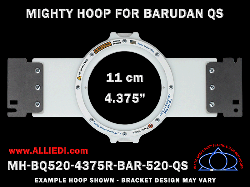 Barudan 4.375 inch (11 cm) Round Magnetic Mighty Hoop for 520 mm Sew Field / Arm Spacing QS Type