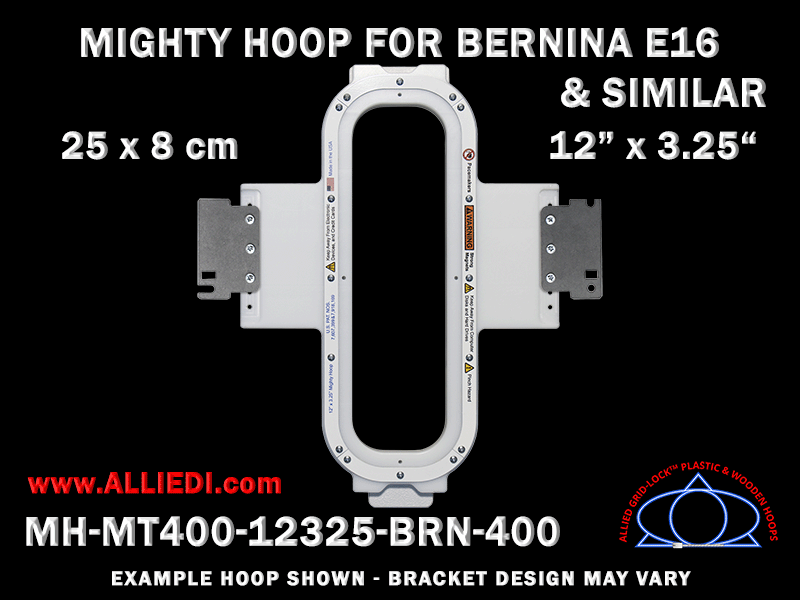 Bernina E16 12 x 3.25 inch (30 x 8 cm) Vertical Rectangular Magnetic Mighty Hoop for 400 mm Sew Field / Arm Spacing
