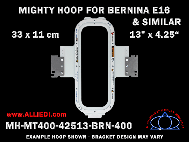 Bernina E16 13 x 4.25 inch (33 x 11 cm) Vertical Rectangular Magnetic Mighty Hoop for 400 mm Sew Field / Arm Spacing