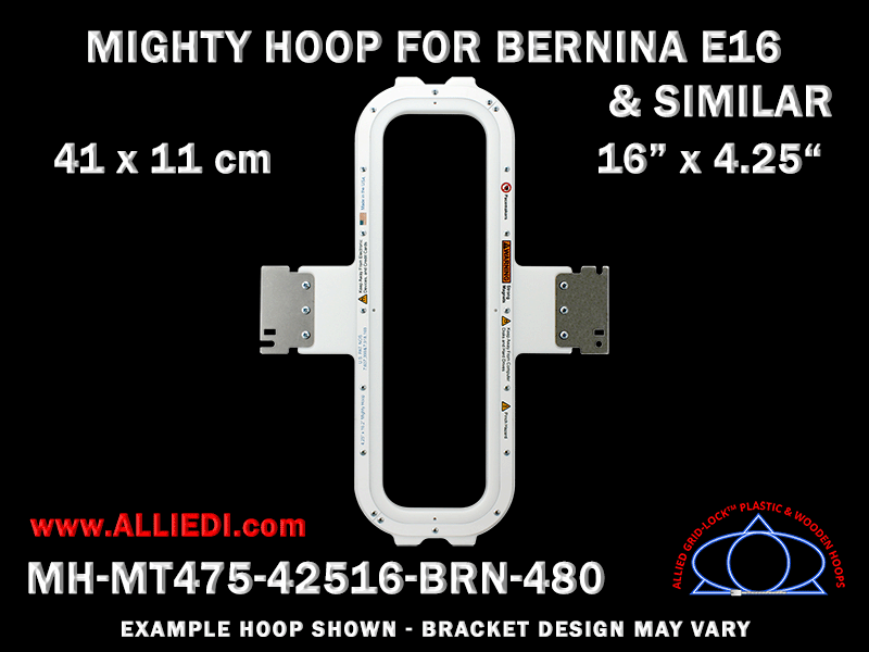 Bernina E16 4.25 x 16 inch (11 x 41 cm) Horizontal Magnetic Mighty Hoop for 480 mm Sew Field / Arm Spacing