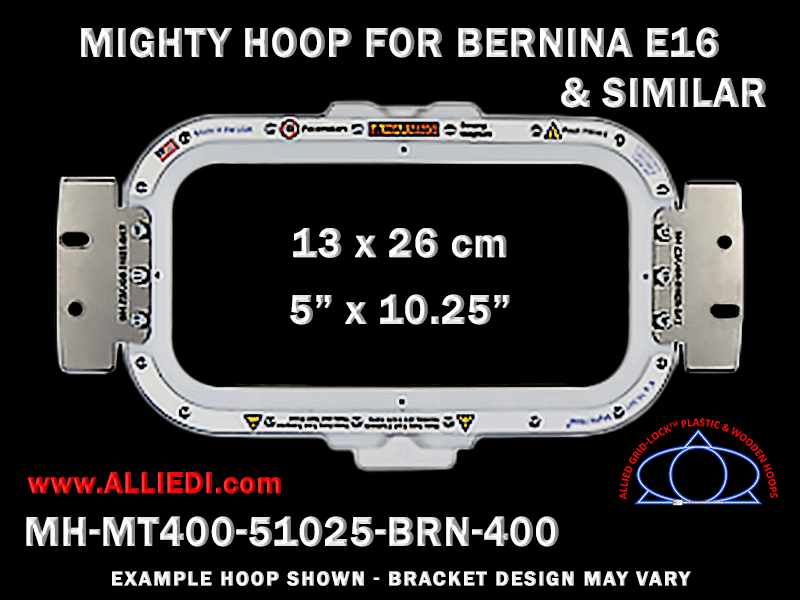 Bernina E16 5 x 10.25 inch (13 x 26 cm) Horizontal Rectangular Magnetic Mighty Hoop for 400 mm Sew Field / Arm Spacing