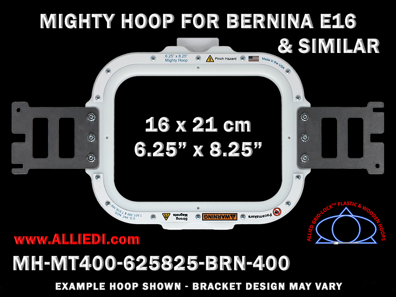 Bernina E16 6.25 x 8.25 inch (16 x 21 cm) Rectangular Magnetic Mighty Hoop for 400 mm Sew Field / Arm Spacing