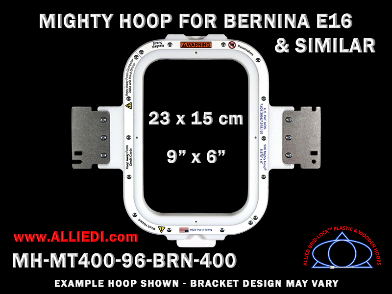 Bernina E16 9 x 6 inch (23 x 15 cm) Vertical Rectangular Magnetic Mighty Hoop for 400 mm Sew Field / Arm Spacing