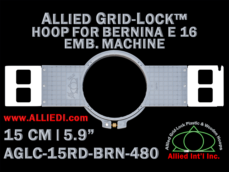 15 cm (5.9 inch) Round Allied Grid-Lock (New Design) Plastic Embroidery Hoop - Bernina 480