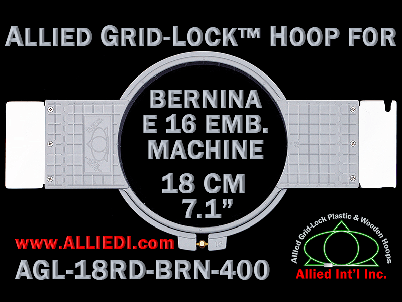 18 cm (7.1 inch) Round Allied Grid-Lock Plastic Embroidery Hoop - Bernina 400