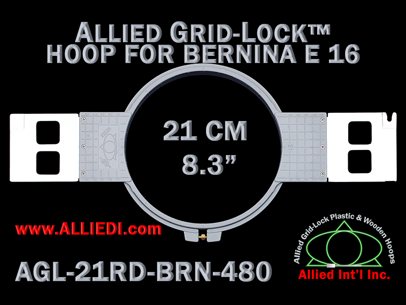 21 cm (8.3 inch) Round Allied Grid-Lock Plastic Embroidery Hoop - Bernina 480