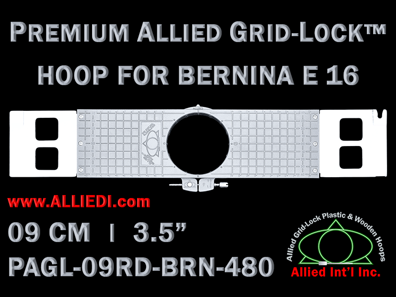 9 cm (3.5 inch) Round Premium Allied Grid-Lock Plastic Embroidery Hoop - Bernina 480