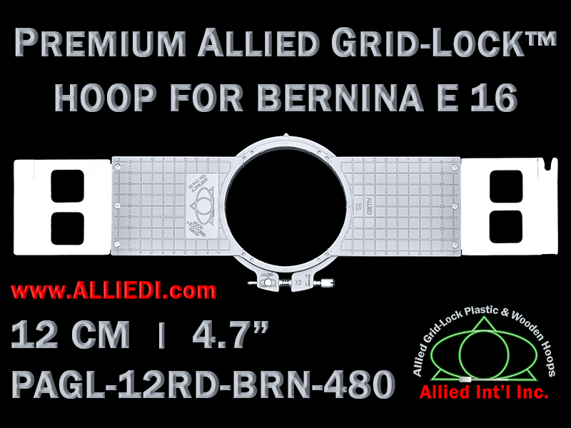 12 cm (4.7 inch) Round Premium Allied Grid-Lock Plastic Embroidery Hoop - Bernina 480
