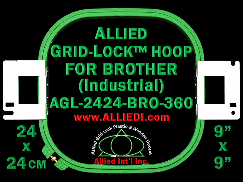 Brother Hoop / Embroidery Frame - 360 mm Sew Field / Arm Spacing - Premium  Allied GridLock 21 cm (8.3 inch) Round Plastic Hoop