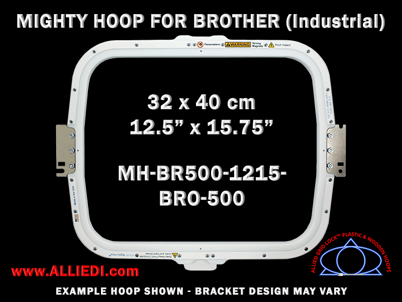 Brother 12.5 x 15.75 inch (32 x 40 cm) Rectangular Magnetic Mighty Hoop for 500 mm Sew Field / Arm Spacing