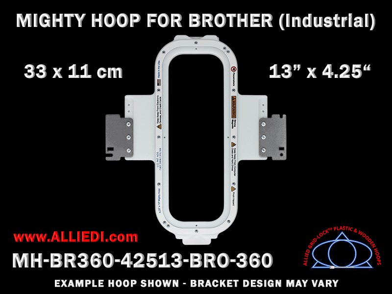 Brother 13 x 4.25 inch (33 x 11 cm) Vertical Rectangular Magnetic Mighty Hoop for 360 mm Sew Field / Arm Spacing