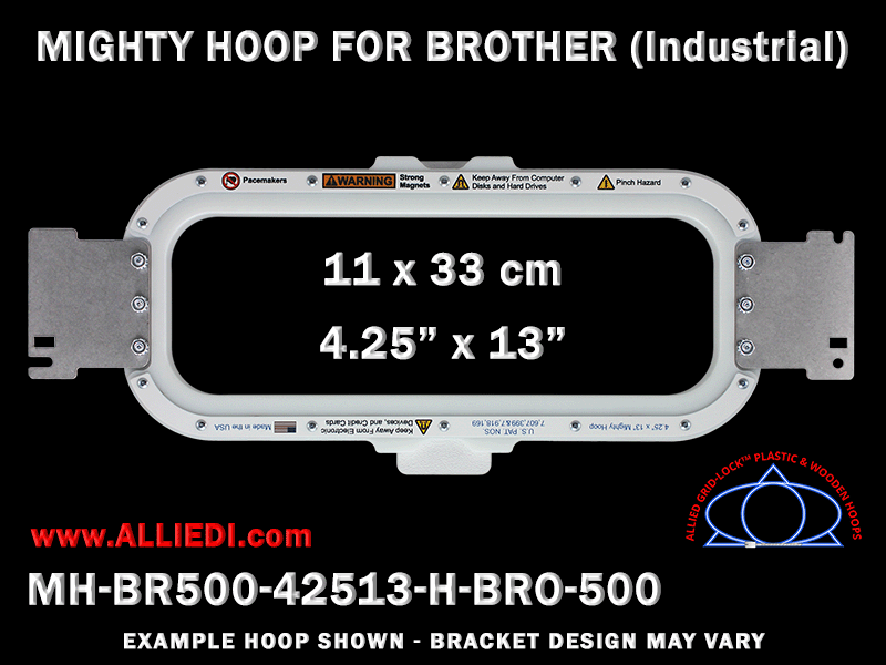 Brother 4.25 x 13 inch (11 x 33 cm) Horizontal Magnetic Mighty Hoop for 500 mm Sew Field / Arm Spacing