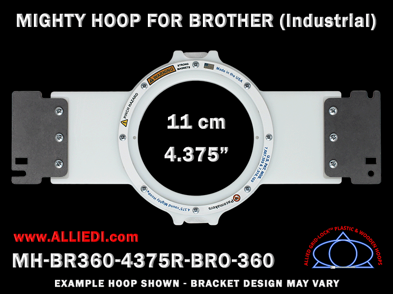 Brother 4.375 inch (11 cm) Round Magnetic Mighty Hoop for 360 mm Sew Field / Arm Spacing