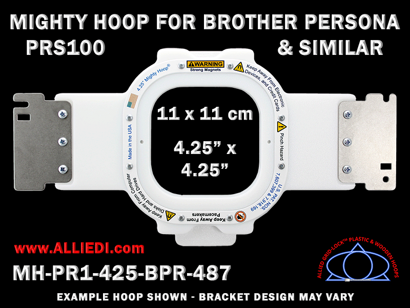 Brother PRS100 Persona Single-Needle 4.25 x 4.25 inch (11 x 11 cm) Square Magnetic Mighty Hoop