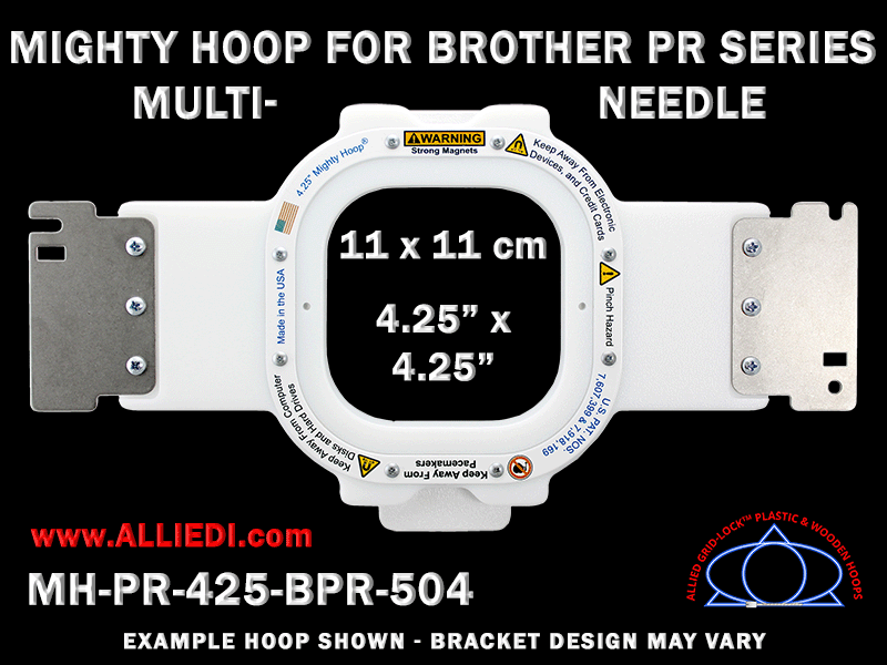 Brother PR Series Multi-Needle 4.25 x 4.25 inch (11 x 11 cm) Square Magnetic Mighty Hoop