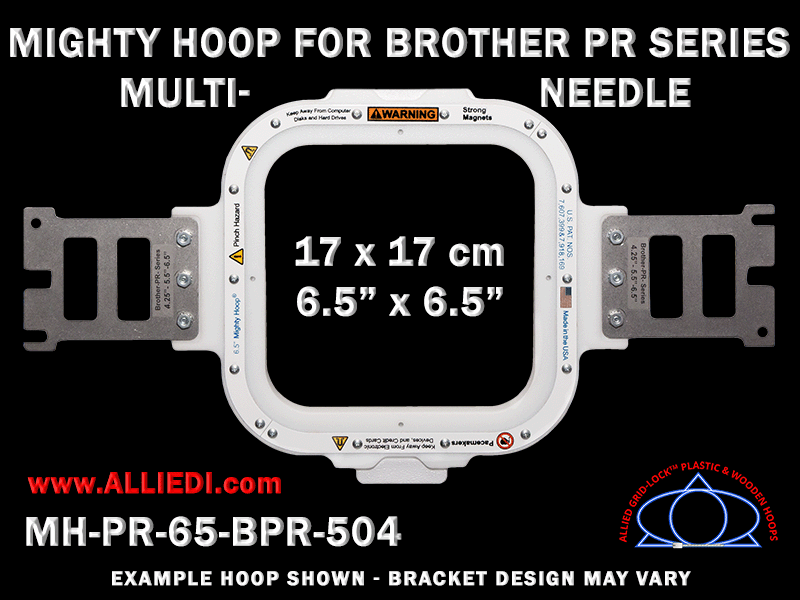 Brother PR Series Multi-Needle 6.5 x 6.5 inch (17 x 17 cm) Square Magnetic Mighty Hoop