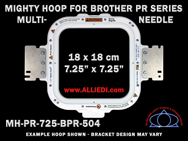 Brother PR Series Multi-Needle 7.25 x 7.25 inch (18 x 18 cm) Square Magnetic Mighty Hoop