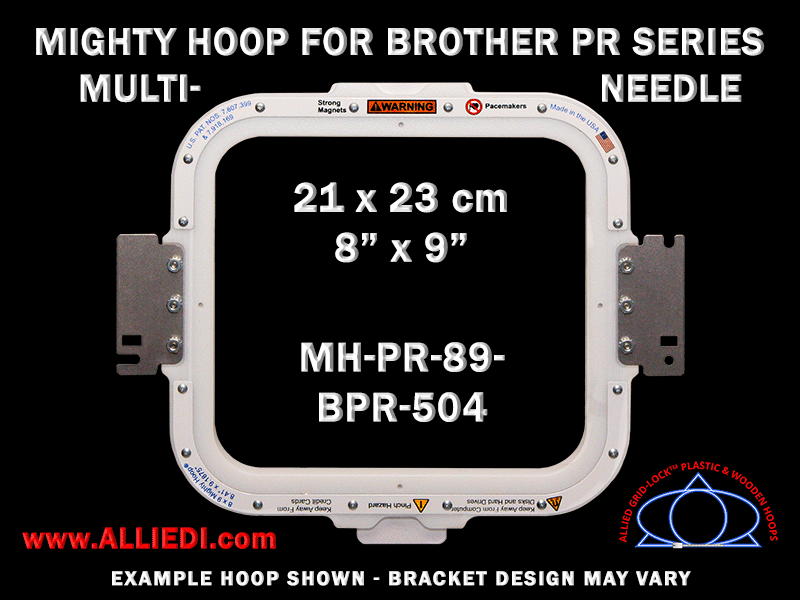 Brother PR Series Multi-Needle 8 x 9 inch (21 x 23 cm) Rectangular Magnetic Mighty Hoop